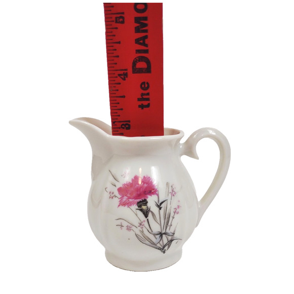 Mini Vintage Moss Rose Fine Porcelain Creamer Japan Red Letter - 3 3/8" Tall - Picture 5 of 9